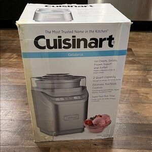 NWT Cuisinart Gelateria ICE-70WS Ice Cream Maker with Tovolo Ice Cream Tub